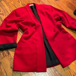100% Red Silk Vintage Oversize Jacket